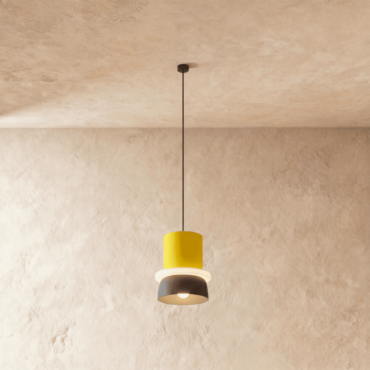 Modern Aluminum Pendant Light With Dome Acrylic Shade