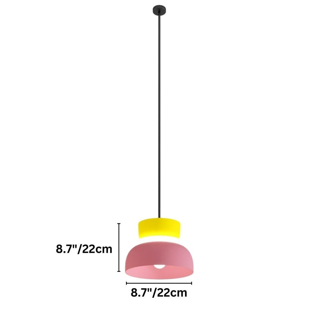 Modern Aluminum Pendant Light With Dome Acrylic Shade