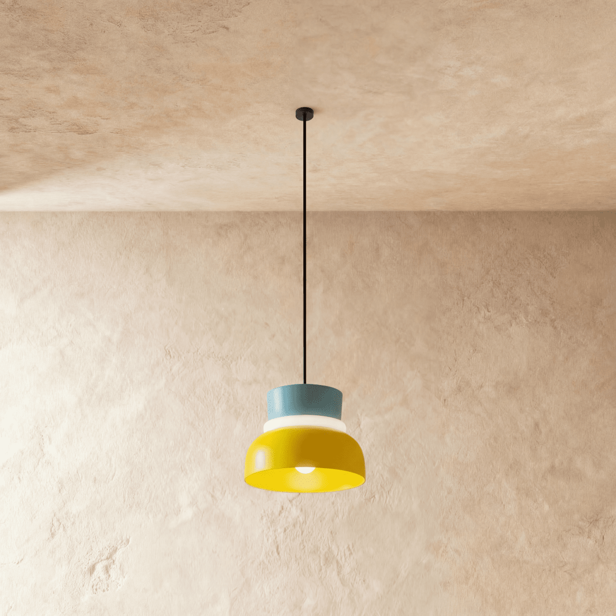 Modern Aluminum Pendant Light With Dome Acrylic Shade