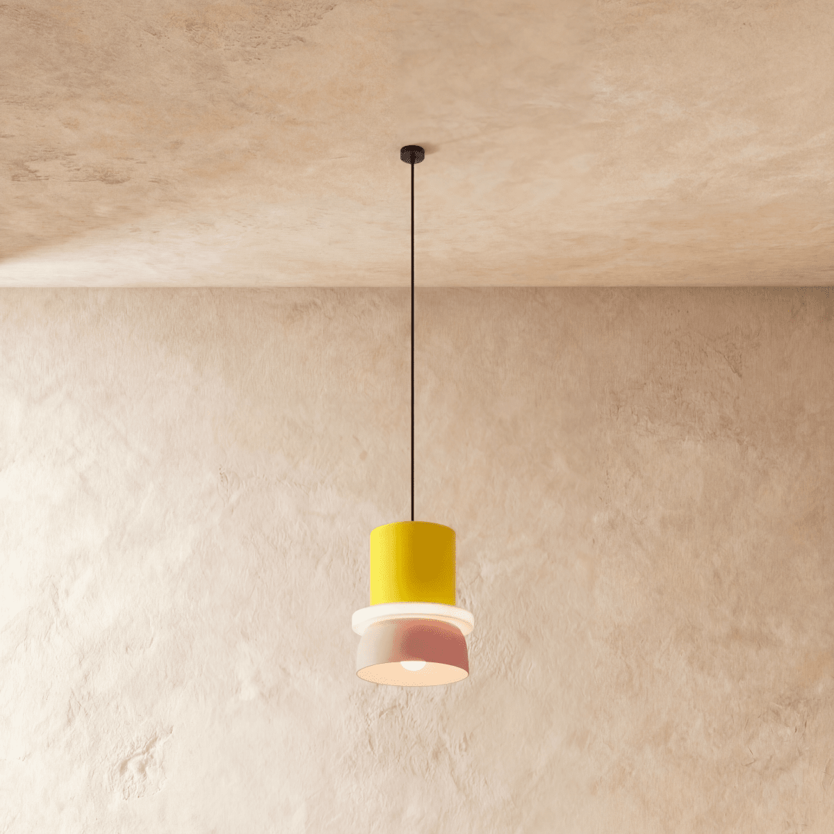 Modern Aluminum Pendant Light With Dome Acrylic Shade