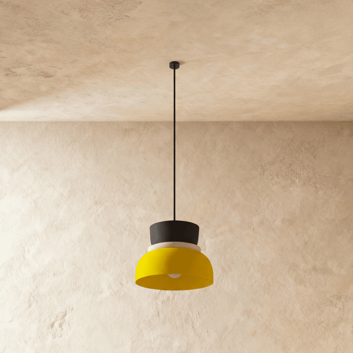 Modern Aluminum Pendant Light With Dome Acrylic Shade