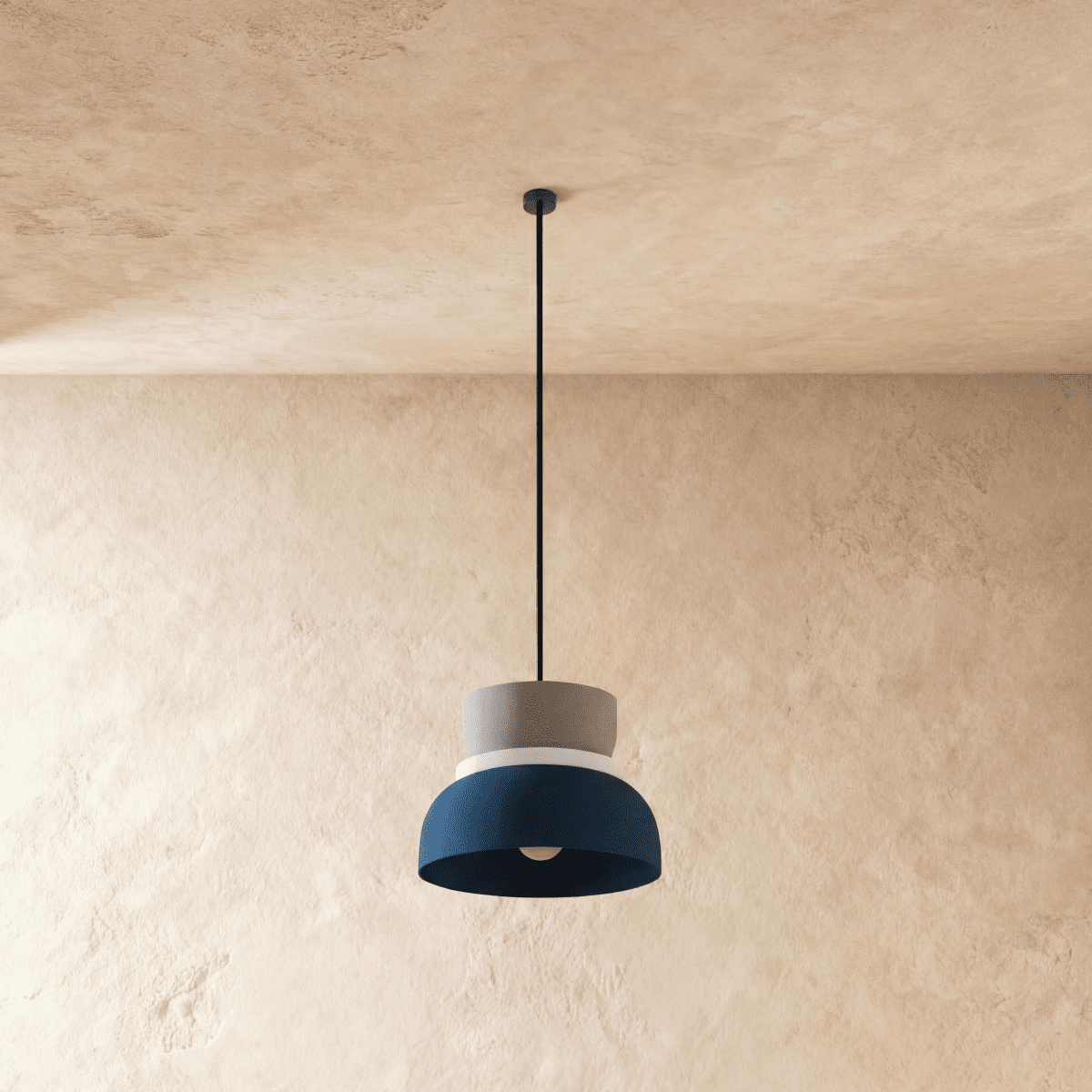 Modern Aluminum Pendant Light With Dome Acrylic Shade