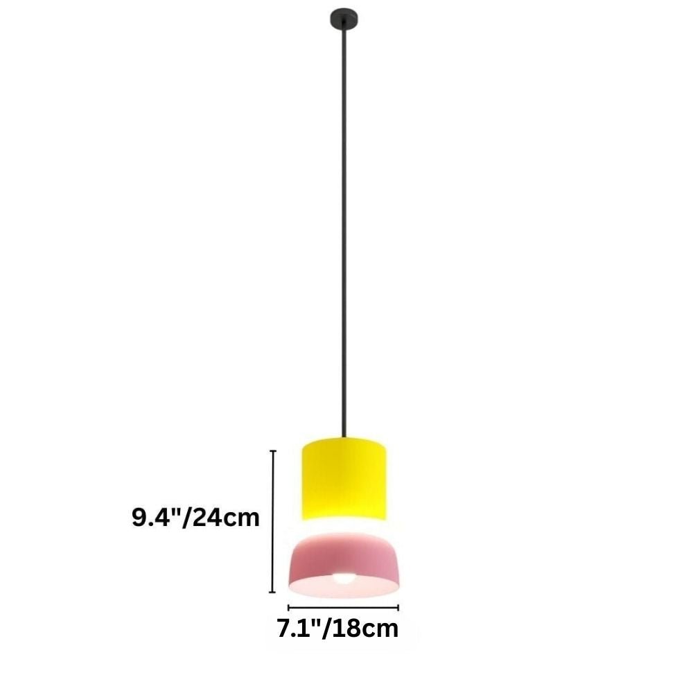 Modern Aluminum Pendant Light With Dome Acrylic Shade