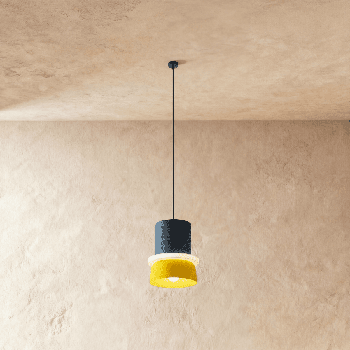 Modern Aluminum Pendant Light With Dome Acrylic Shade