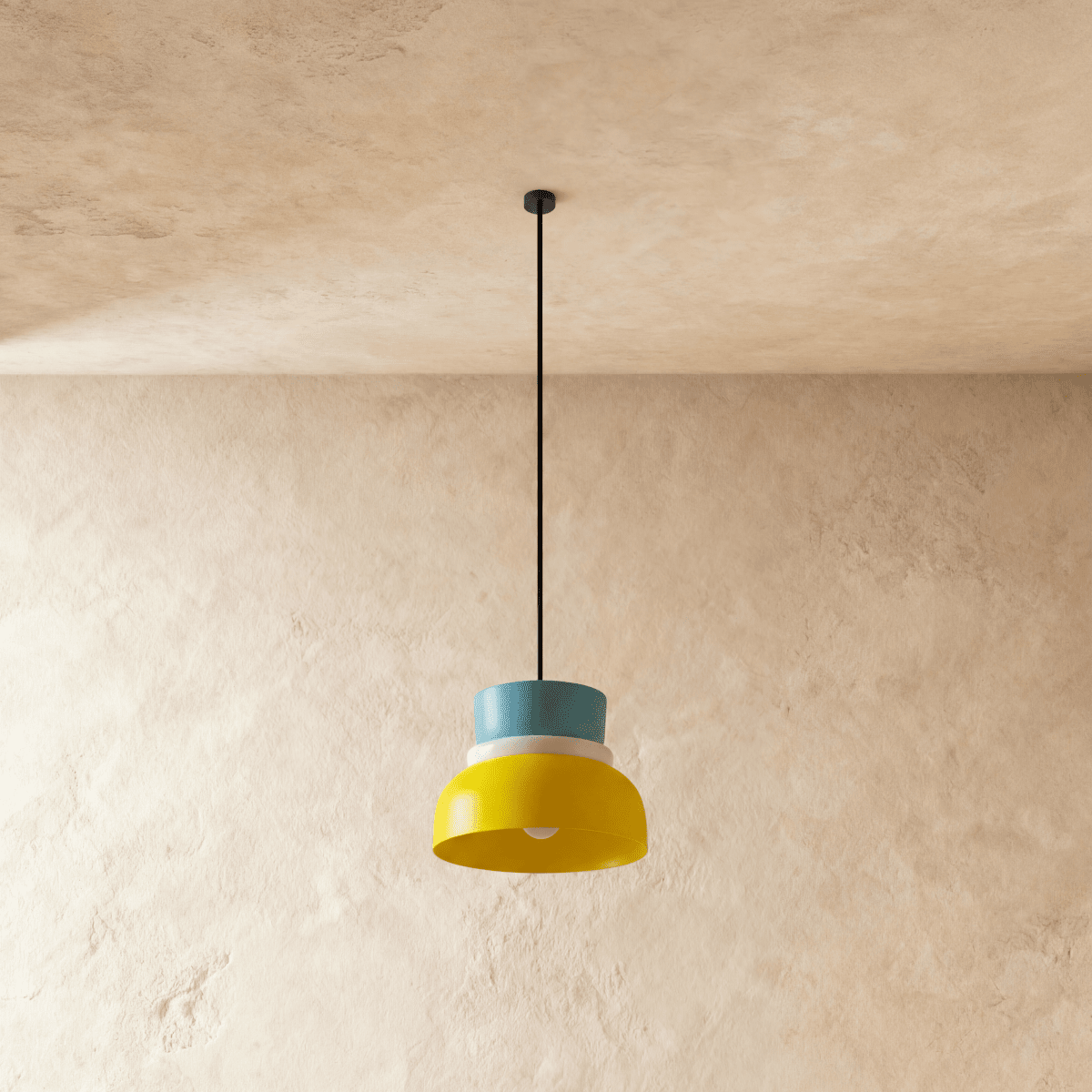 Modern Aluminum Pendant Light With Dome Acrylic Shade