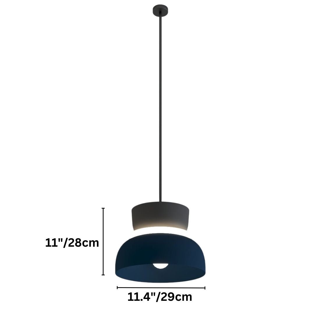 Modern Aluminum Pendant Light With Dome Acrylic Shade