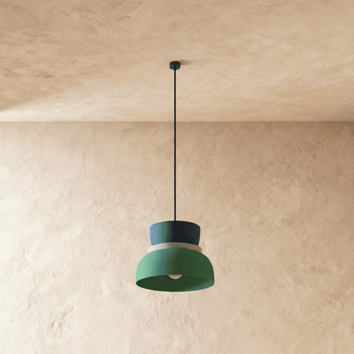 Modern Aluminum Pendant Light With Dome Acrylic Shade