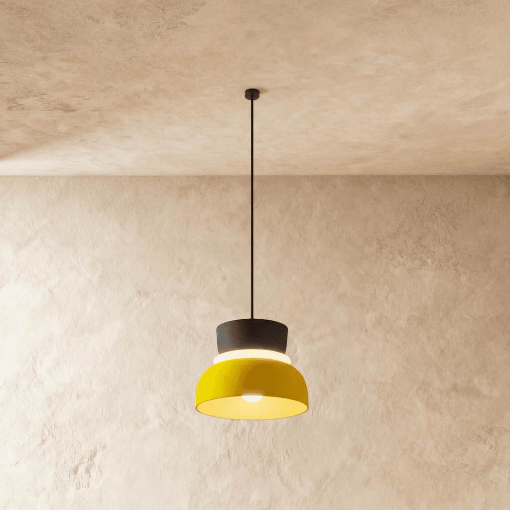 Modern Aluminum Pendant Light With Dome Acrylic Shade