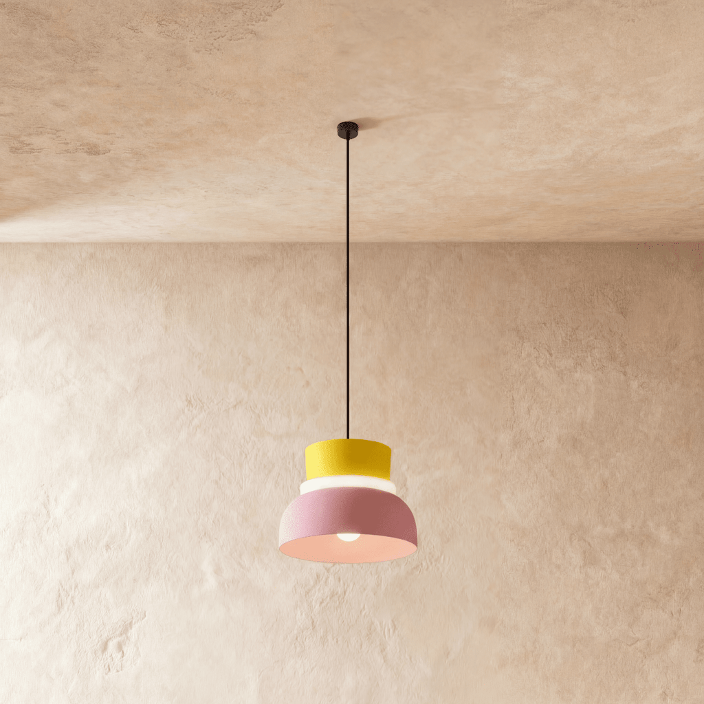 Modern Aluminum Pendant Light With Dome Acrylic Shade
