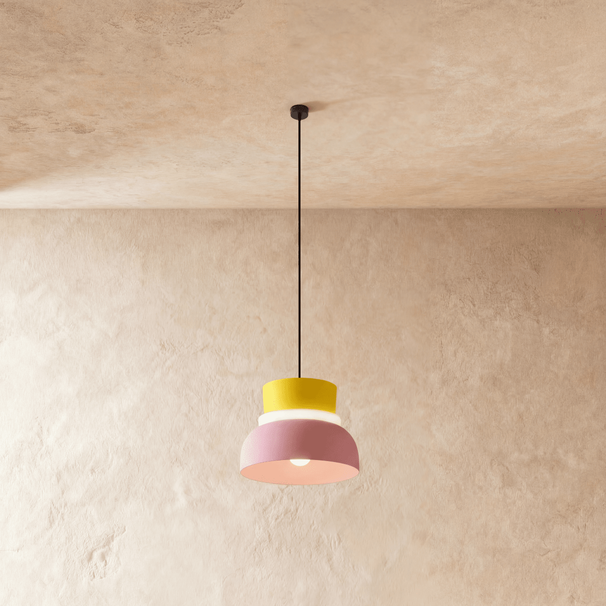 Modern Aluminum Pendant Light With Dome Acrylic Shade