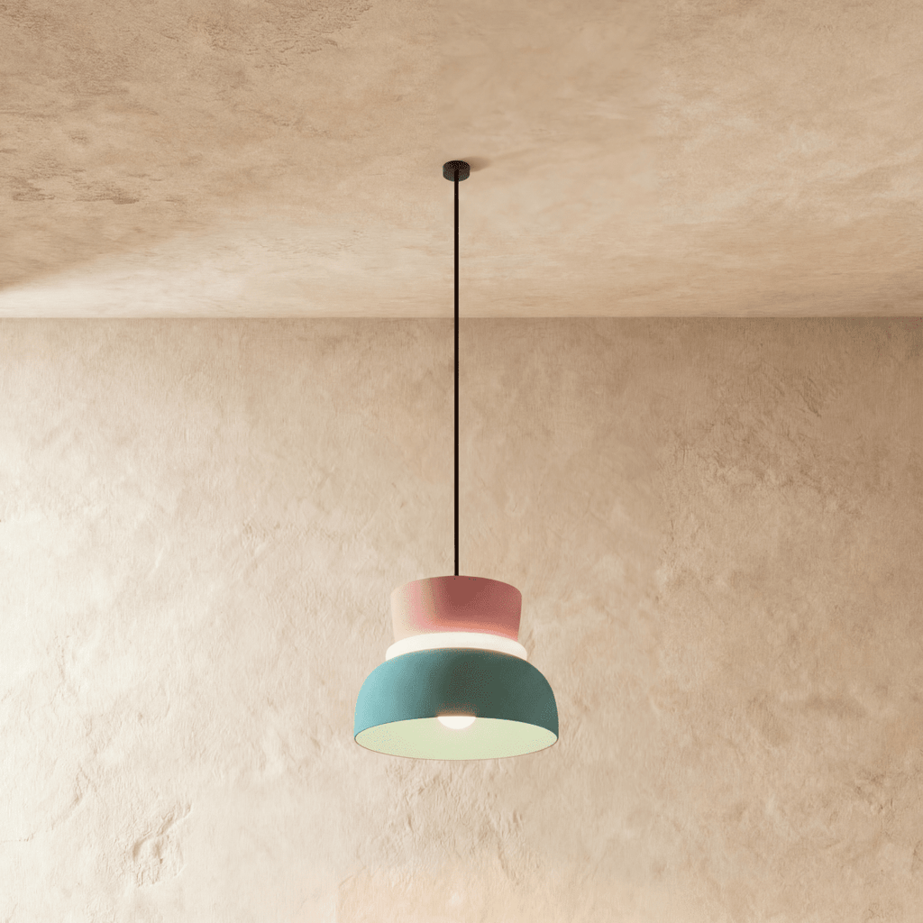 Modern Aluminum Pendant Light With Dome Acrylic Shade