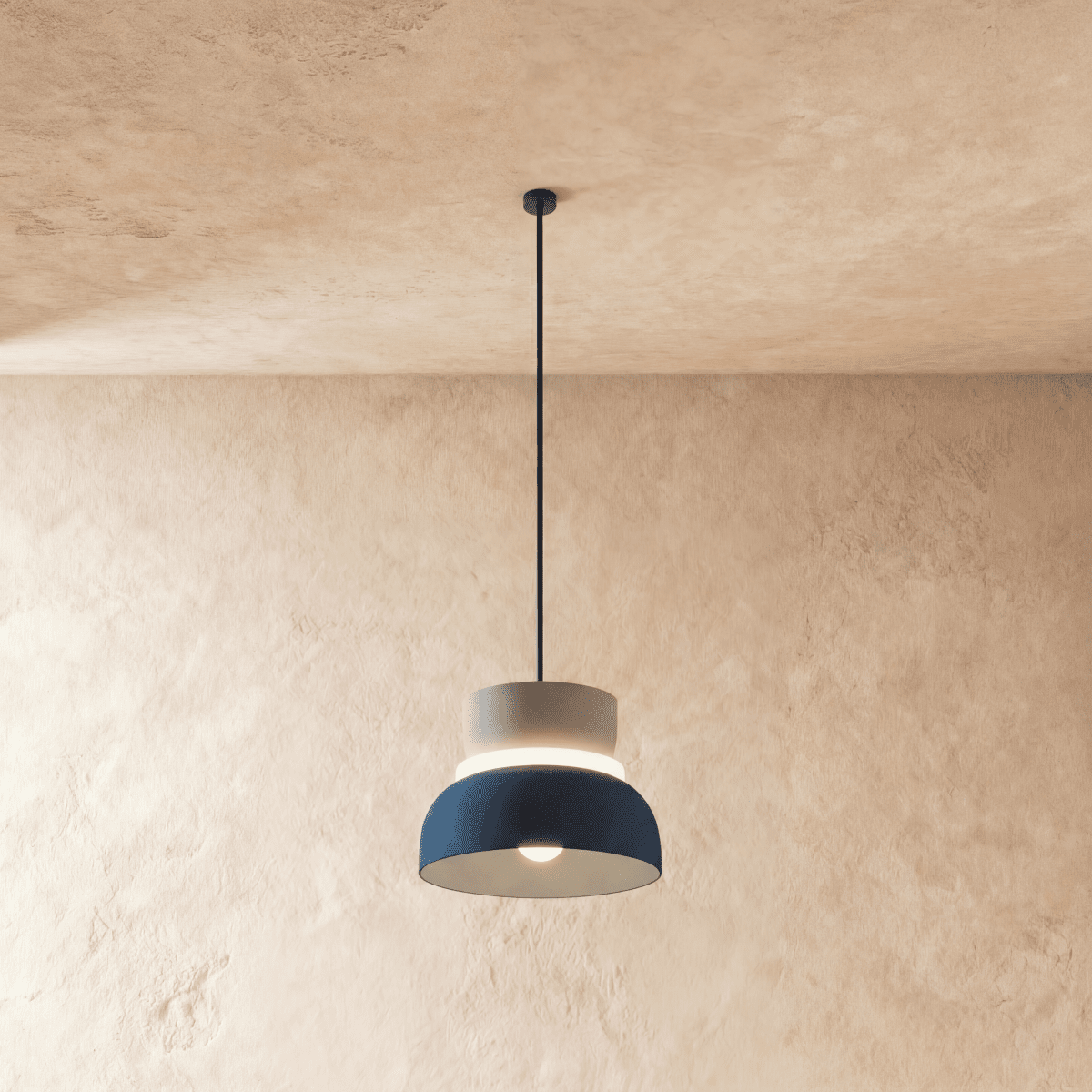 Modern Aluminum Pendant Light With Dome Acrylic Shade