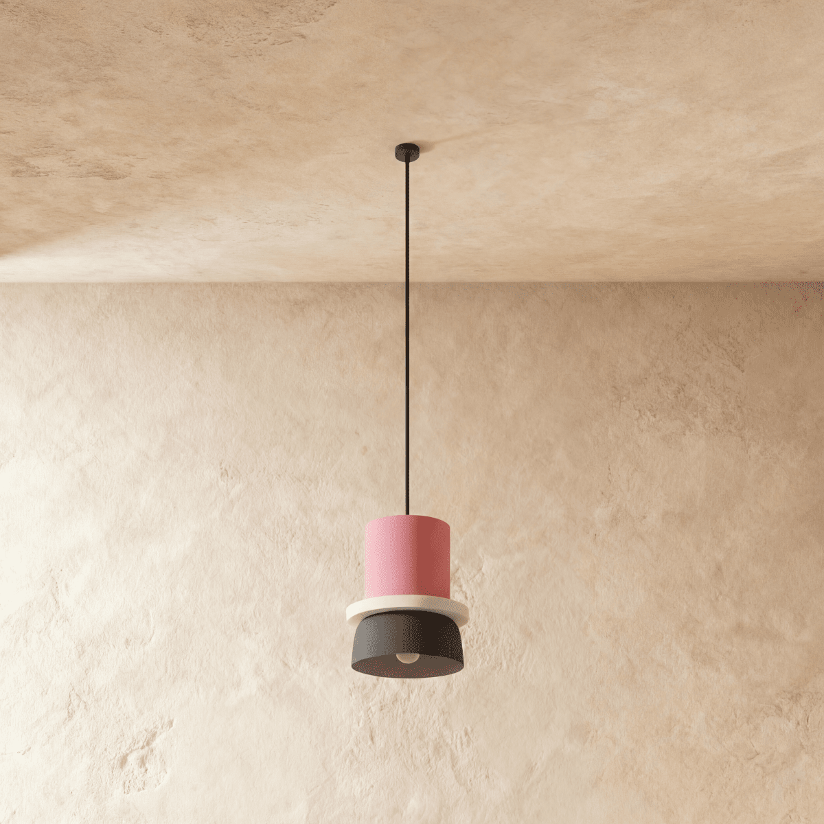 Modern Aluminum Pendant Light With Dome Acrylic Shade