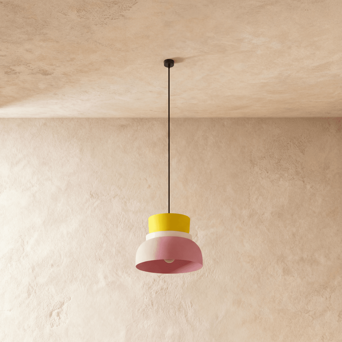Modern Aluminum Pendant Light With Dome Acrylic Shade