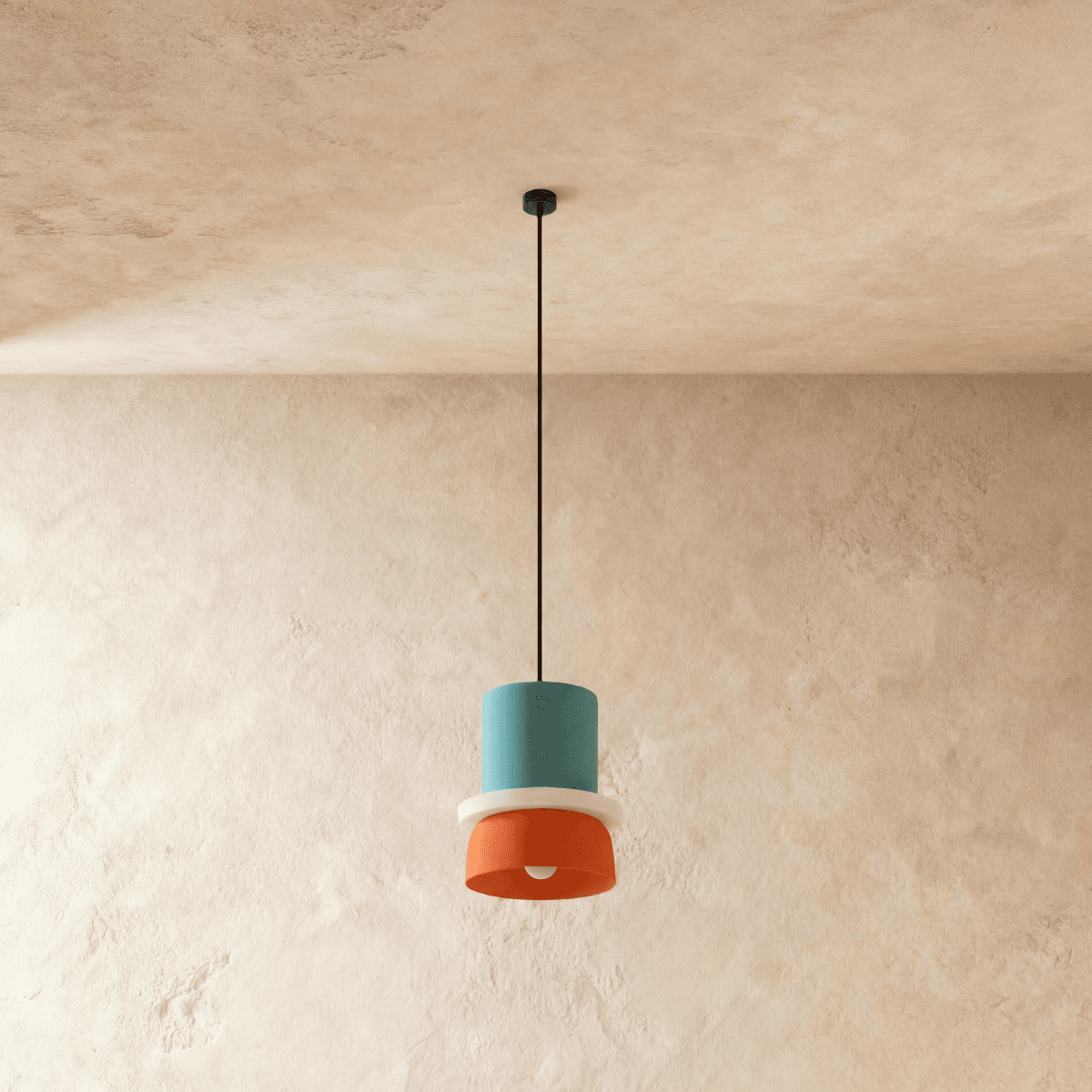 Modern Aluminum Pendant Light With Dome Acrylic Shade