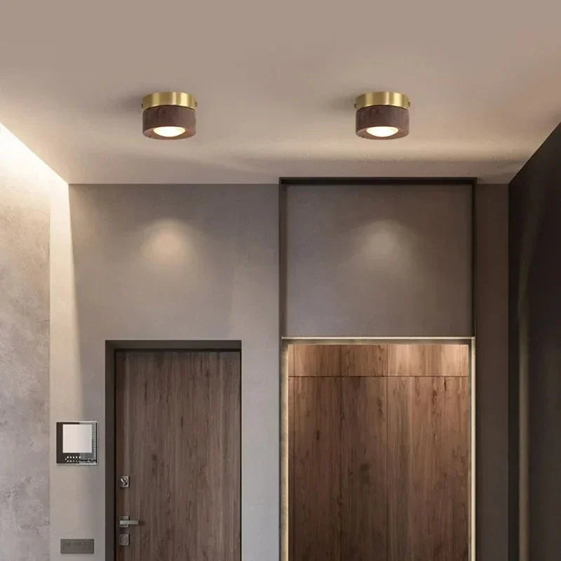 Modern Wood Flush Mount Ceiling Light