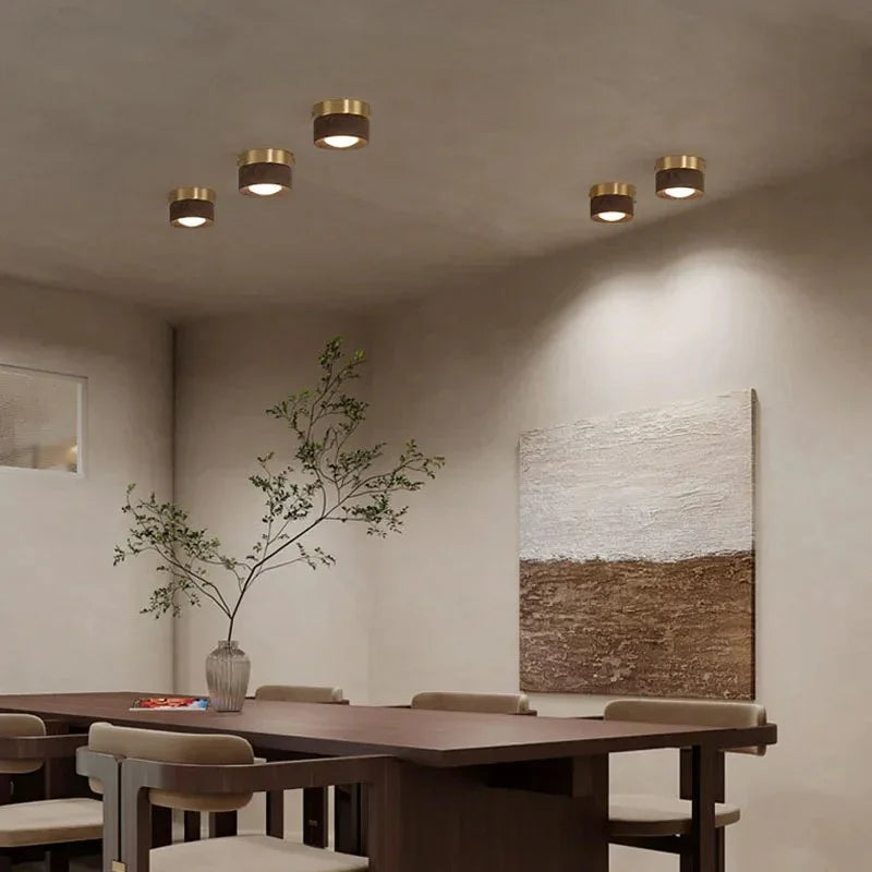 Modern Wood Flush Mount Ceiling Light
