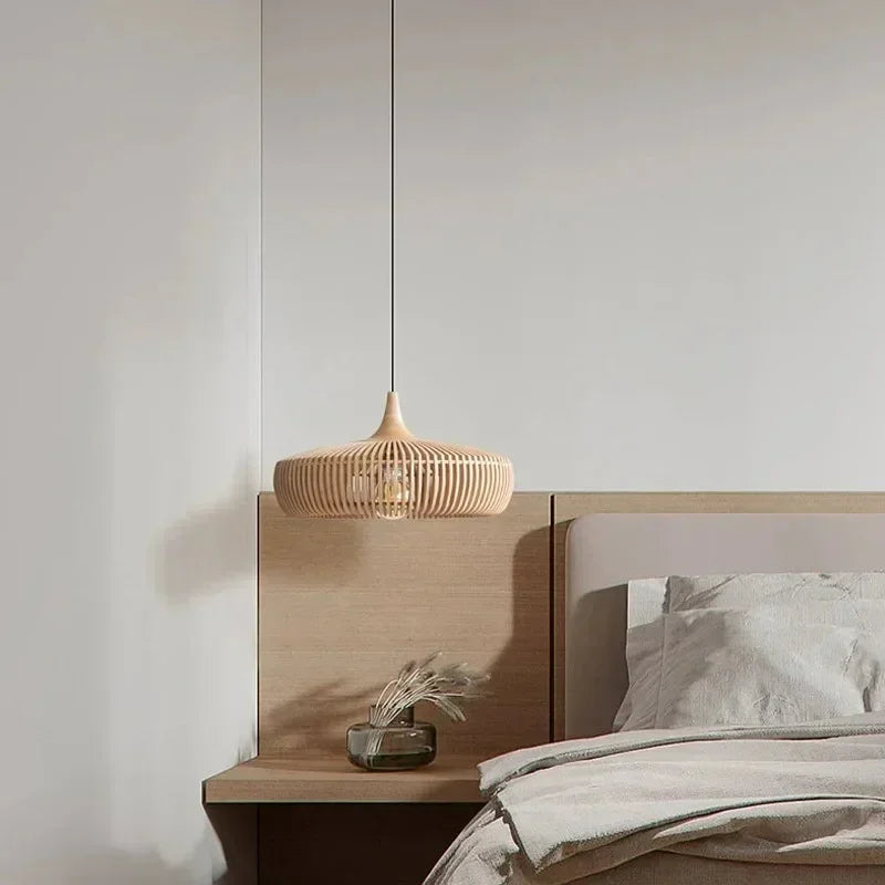 Scandinavian Wood Pendant Light for Living and Dining Rooms