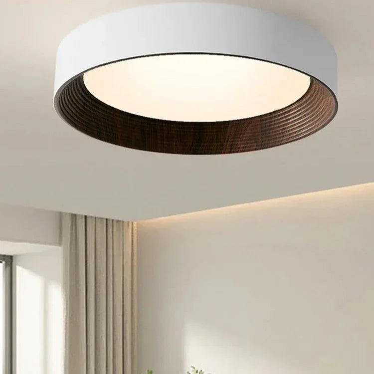 Modern Wood Flush Mount Ceiling Light for Living Room