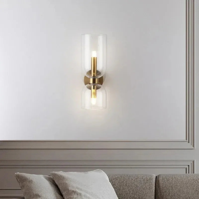 Modern Glass Wall Sconce for Living Room and Bedroom