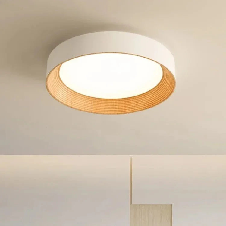 Modern Wood Flush Mount Ceiling Light for Living Room