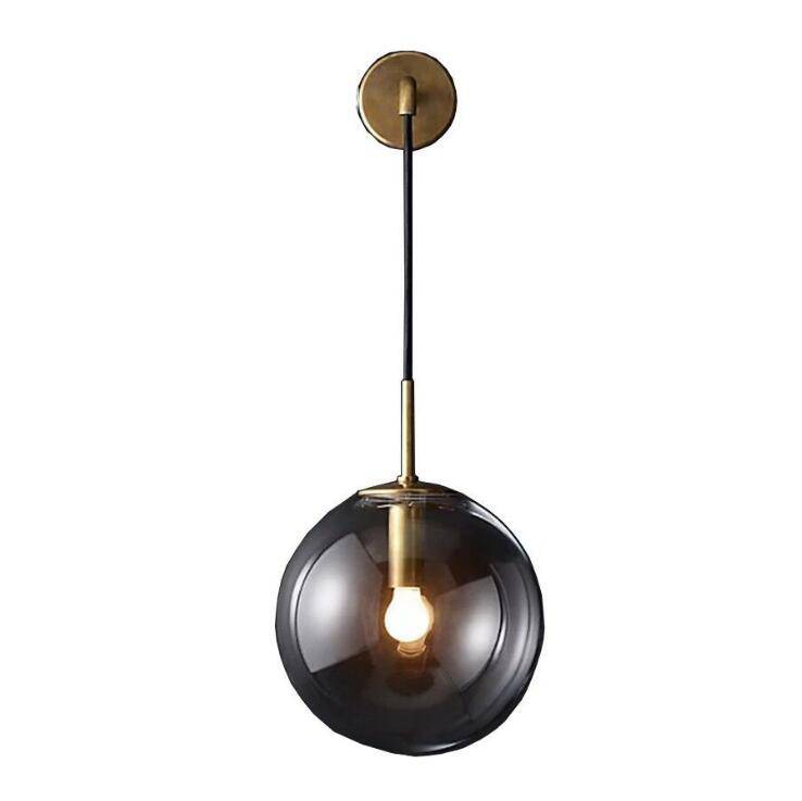 Hanging Glass Globe Wall Sconce With Swing Arm