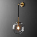 Hanging Glass Globe Wall Sconce With Swing Arm