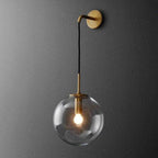 Hanging Glass Globe Wall Sconce With Swing Arm