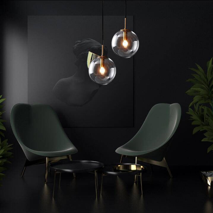 Hanging Glass Globe Wall Sconce With Swing Arm