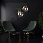 Hanging Glass Globe Wall Sconce With Swing Arm